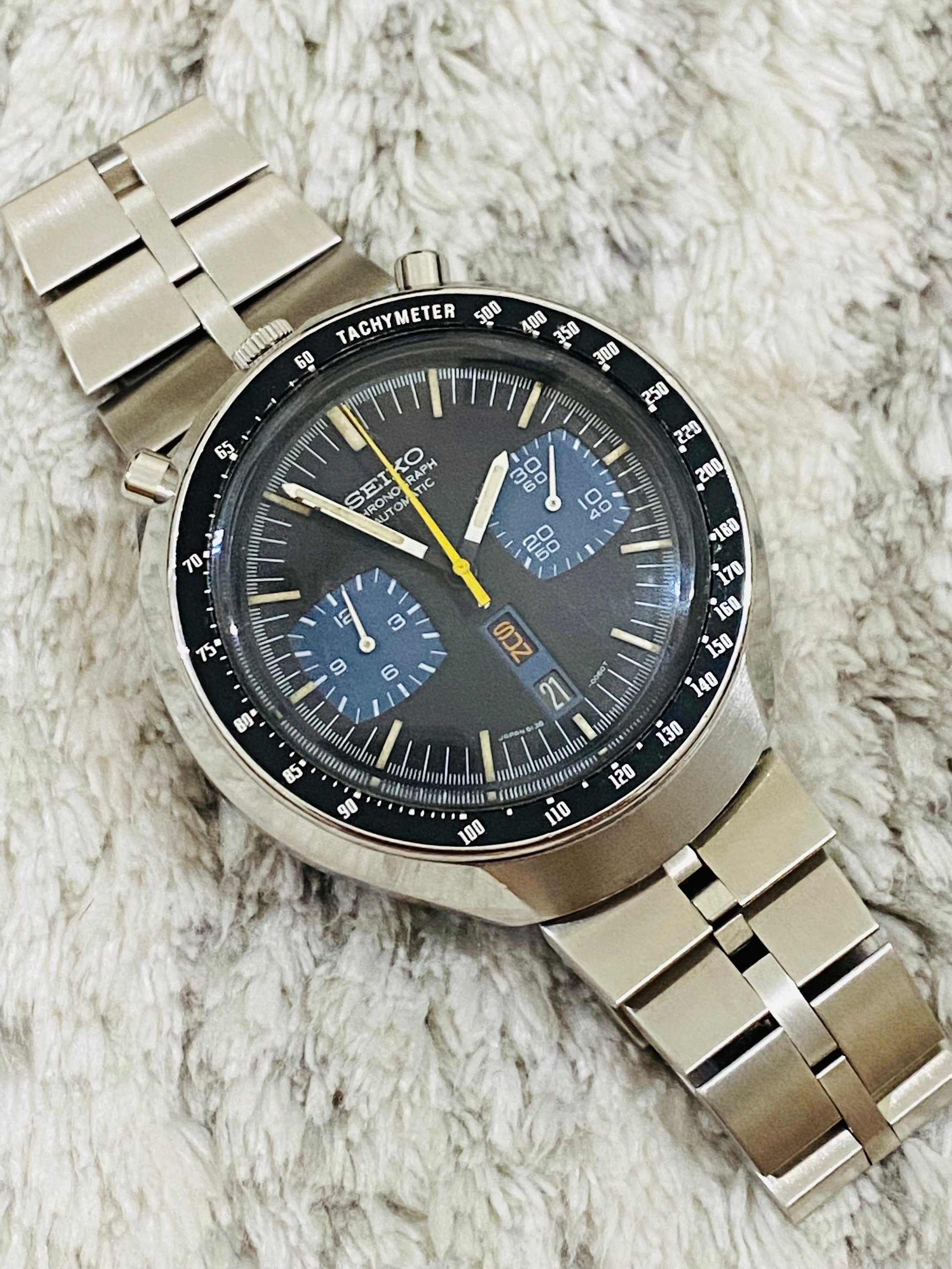 Vintage SEIKO Bullhead Chronograph 6138 0040 Automatic Mens Wrist