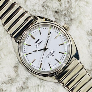 Vintage HMT KOHINOOR Manual Winding vintage watch~Beautiful White dial Stainless Steel~ mechanical vintage watch