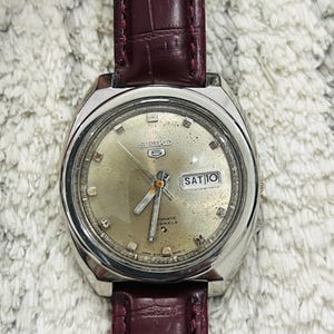 Montre Seiko 5 Automatique Vintage - Cadran Gris, Jour/date - Réf 6319-3130, Acier