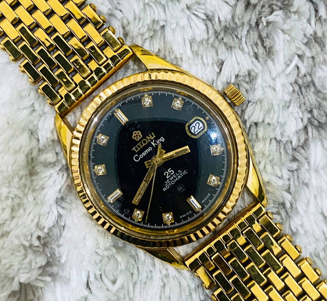 Buy Vintage Titoni Cosmo King 25 Jewels Rotomatic Black Dial