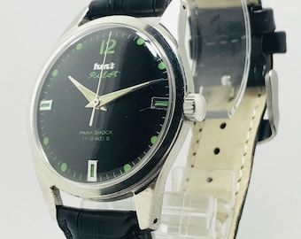 hmt Pilot 17石 手巻き メンズ時計 インド製 ヴィンテージ HMT パイロット 機械式手巻き 17 石 ブラック