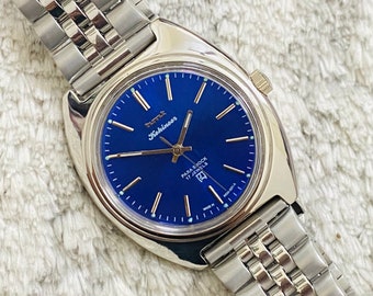 Vintage HMT KOHINOOR 17Jewels Manual Winding vintage watch~Beautiful Blue dial Stainless Steel~ mechanical vintage watch