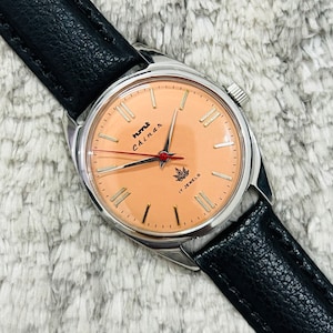 Vintage HMT Chinar Manual Winding salmon Dial 17Jewels Men’s Wrist Watch~ Mechanical Watch~ Gift for him/her