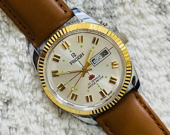 Vintage Ricoh Automatic 21Jewel Date/Day Japan Made Men's Wrist Watch