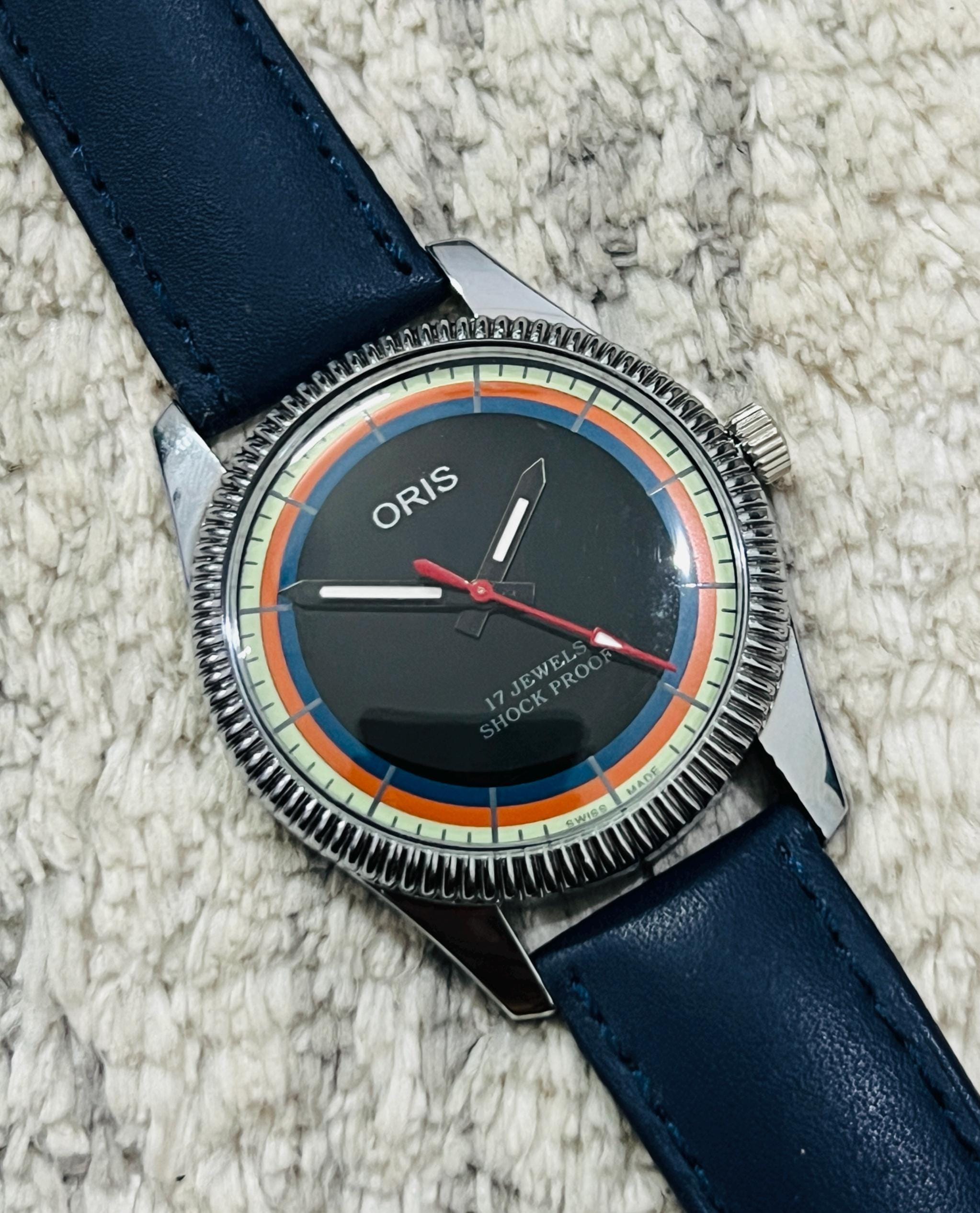 【北欧】フォグ＆モーフ オリエント 60年代 オリジナル ハンマーボーグ Rare Vintage ORIS Black Dial Hand Winding FHF Movement ST-96 Swiss