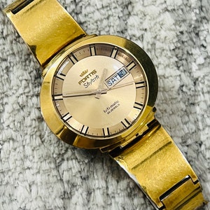 Vintage NOS Fortis Skylark HIFI-atic Goldenes Zifferblatt Swiss Made Armbanduhr ~ Swiss Made ~ Geschenk für Sie / Ihn
