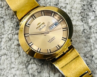 ヴィンテージ フォルティス 手巻き 21石 スイス製 ブラックダイヤル