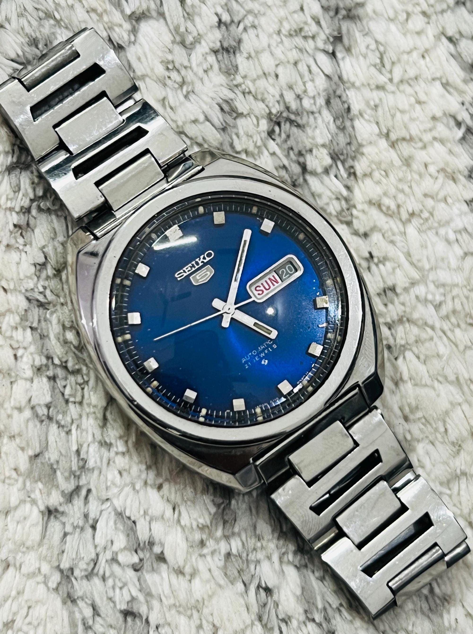 希少/ヴィンテージ　ブルーグレーベニワレン　No.611 Vintage Seiko 5 Automatic Blue Dial Date/day 21jewels Movement No