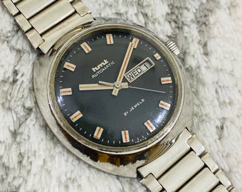 Vintage HMT Automatic 21Jewels Black Dial Date/Day Men’s Mechanical Wrist Watch