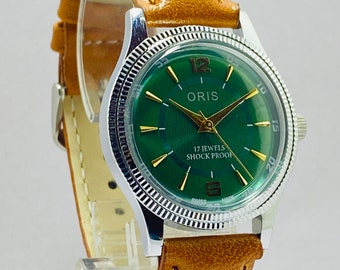 ヴィンテージ レア ORIS グリーンダイヤル 機械式 手巻き ST-96 スイス