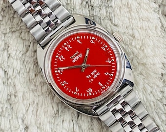 Vintage Hmt Kohinoor Devanagari Red Dial 17Jewels Handwinding Vintage watch~Beautiful Red Dial~Stainless Steel~ Mechanical Vintage Watch