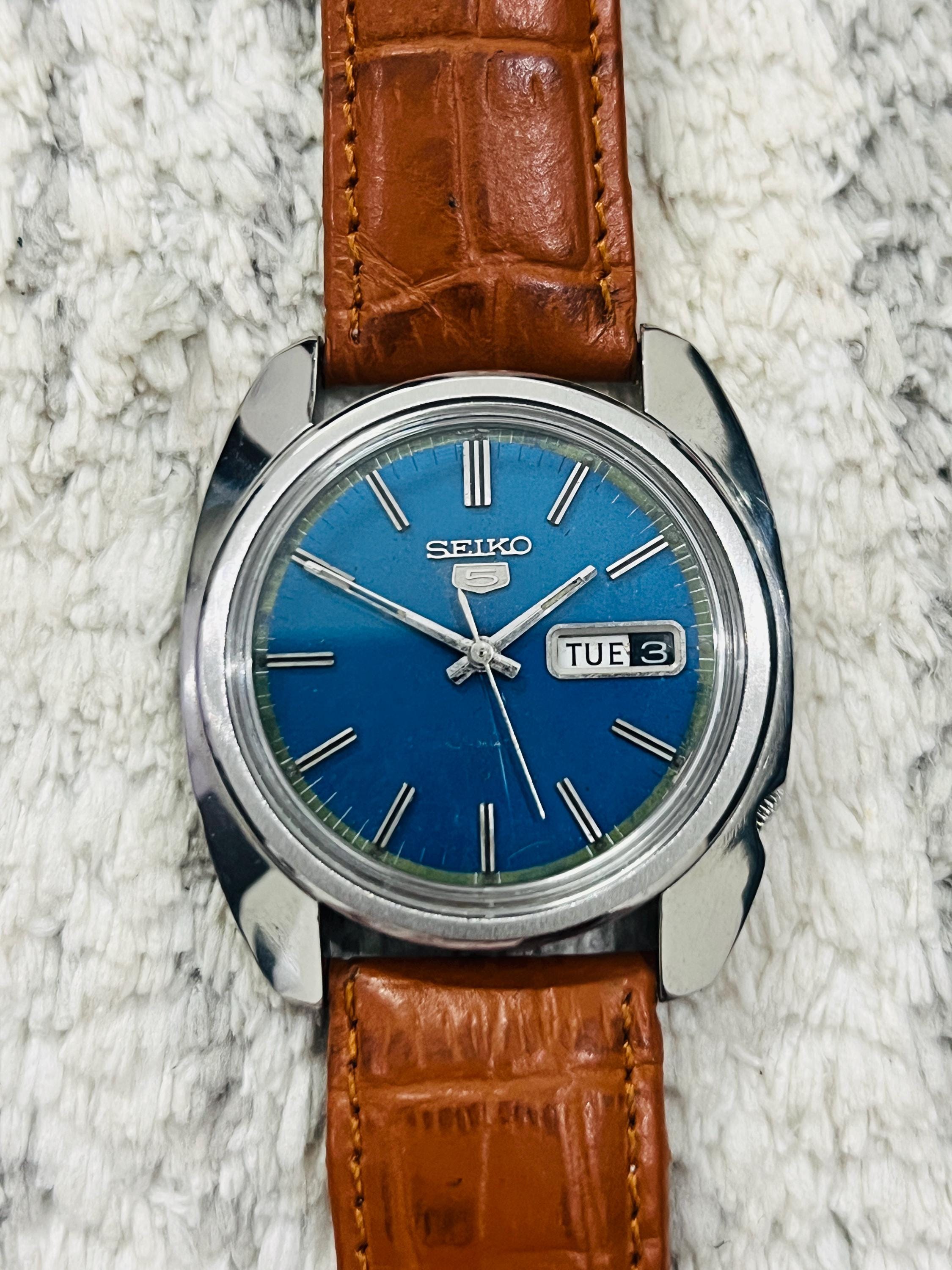Vintage Seiko 5 Automatic Date/day Blue Dial Caliber No 6119 Japan 