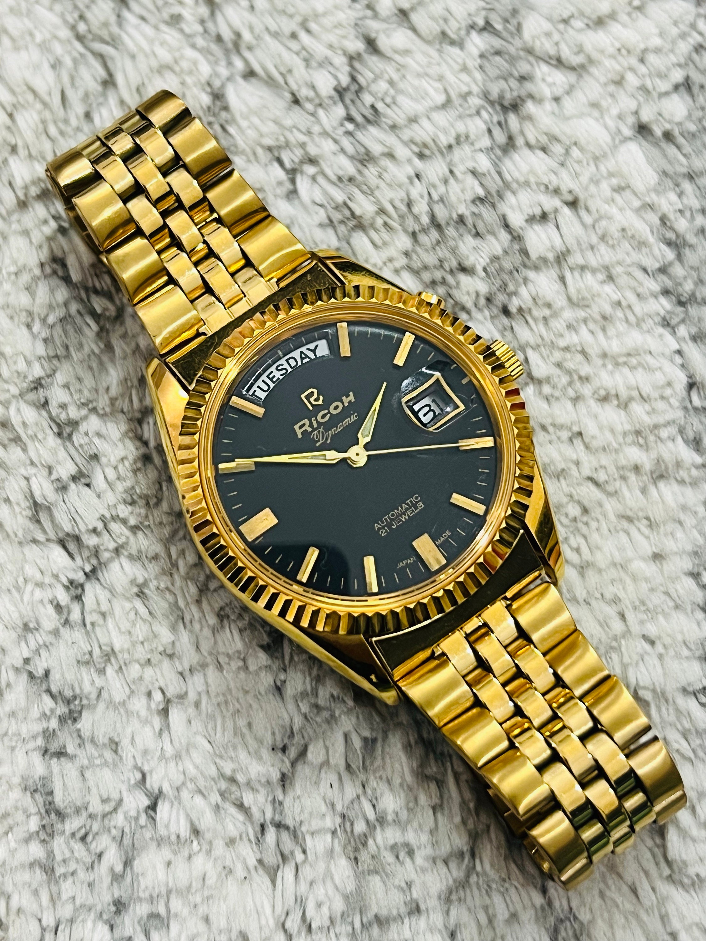 Vintage Ricoh President Automatic 21jewel Date/day Black Dial