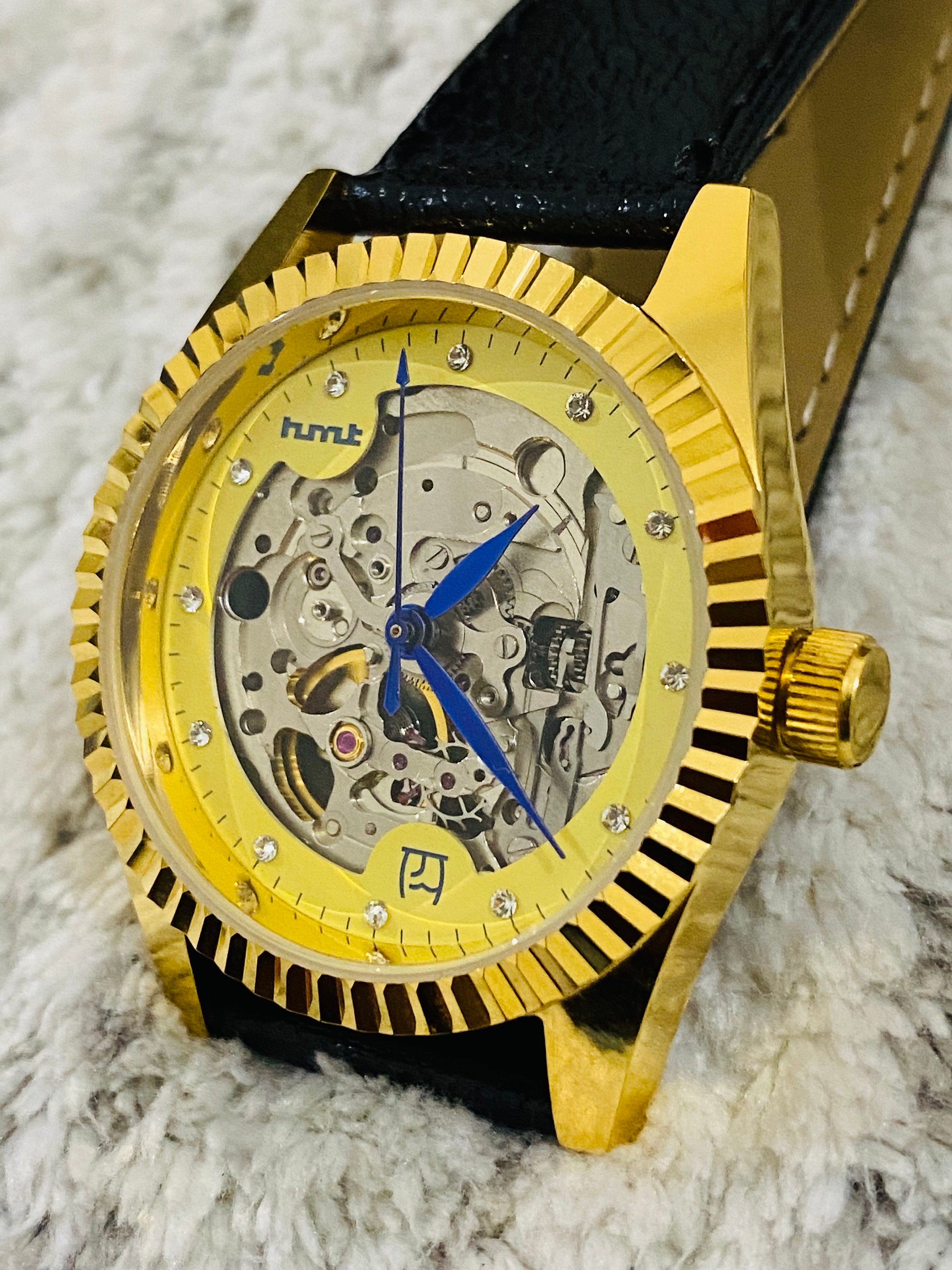Rare Vintage HMT SKELETON SASL 02 Mechanical Automatic Golden Dial