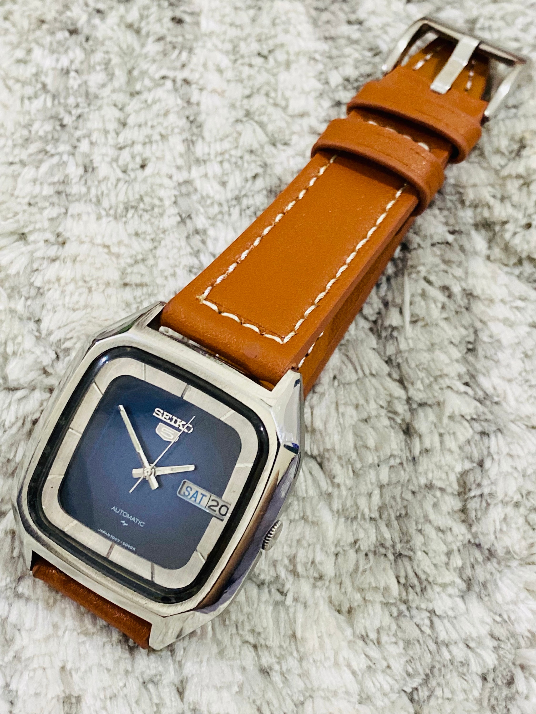 ヴィンテージ レア オリジナル セイコー 5 自動巻き ブルー ダイヤル