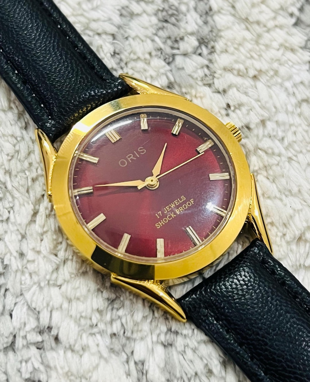 Raro orologio da polso svizzero vintage ORIS con movimento FHF ST