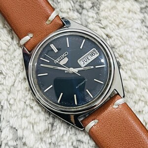 Vintage Seiko 5 Automatic Date/day Blue Dial Caliber No 6309 Japan