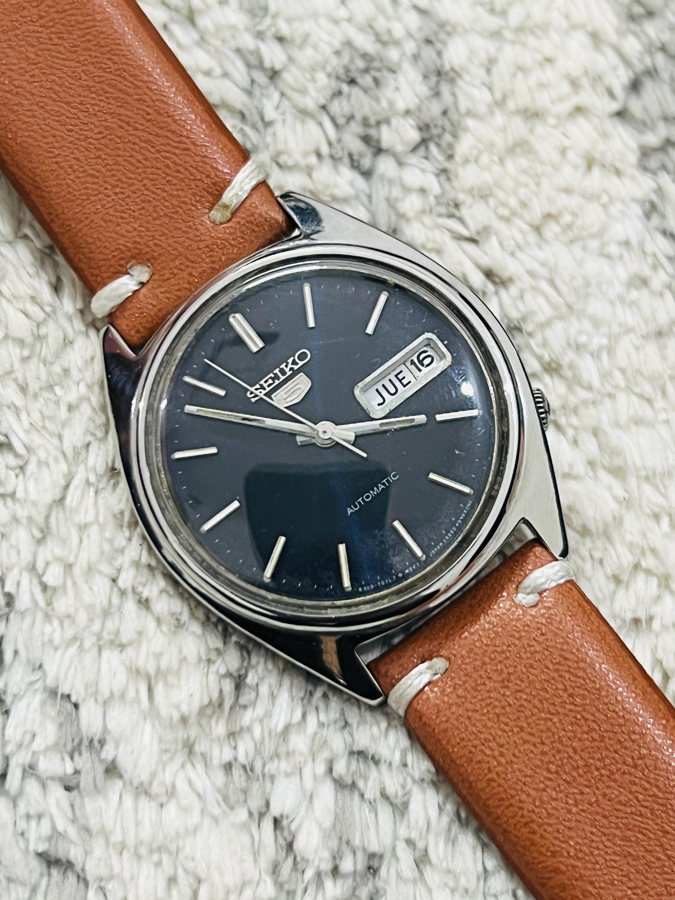 Vintage Seiko 5 Automatic Date/day Blue Dial Caliber No 6309 Japan