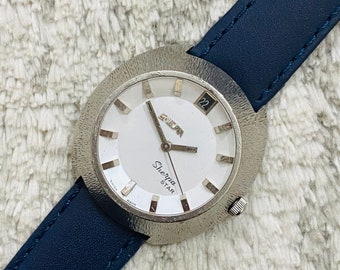 Vintage Rare Enicar Sherpa Star White Dial @date Swiss Made Wrist