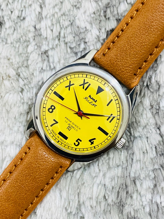 Vintage HMT Pilot Mechanical Handwinding Yellow D… - image 2