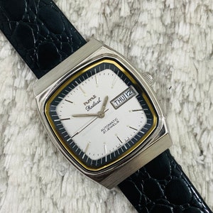 Vintage Original HMT Kailash Automatic Tv Case White Dial Date/Day 21Jewels Wrist Watch~ Made in India~ Gift for him