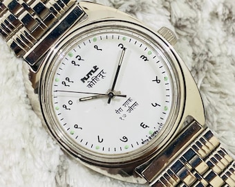 Vintage HMT Kohinoor Watch: Hand-Winding, White Dial, Stainless Steel