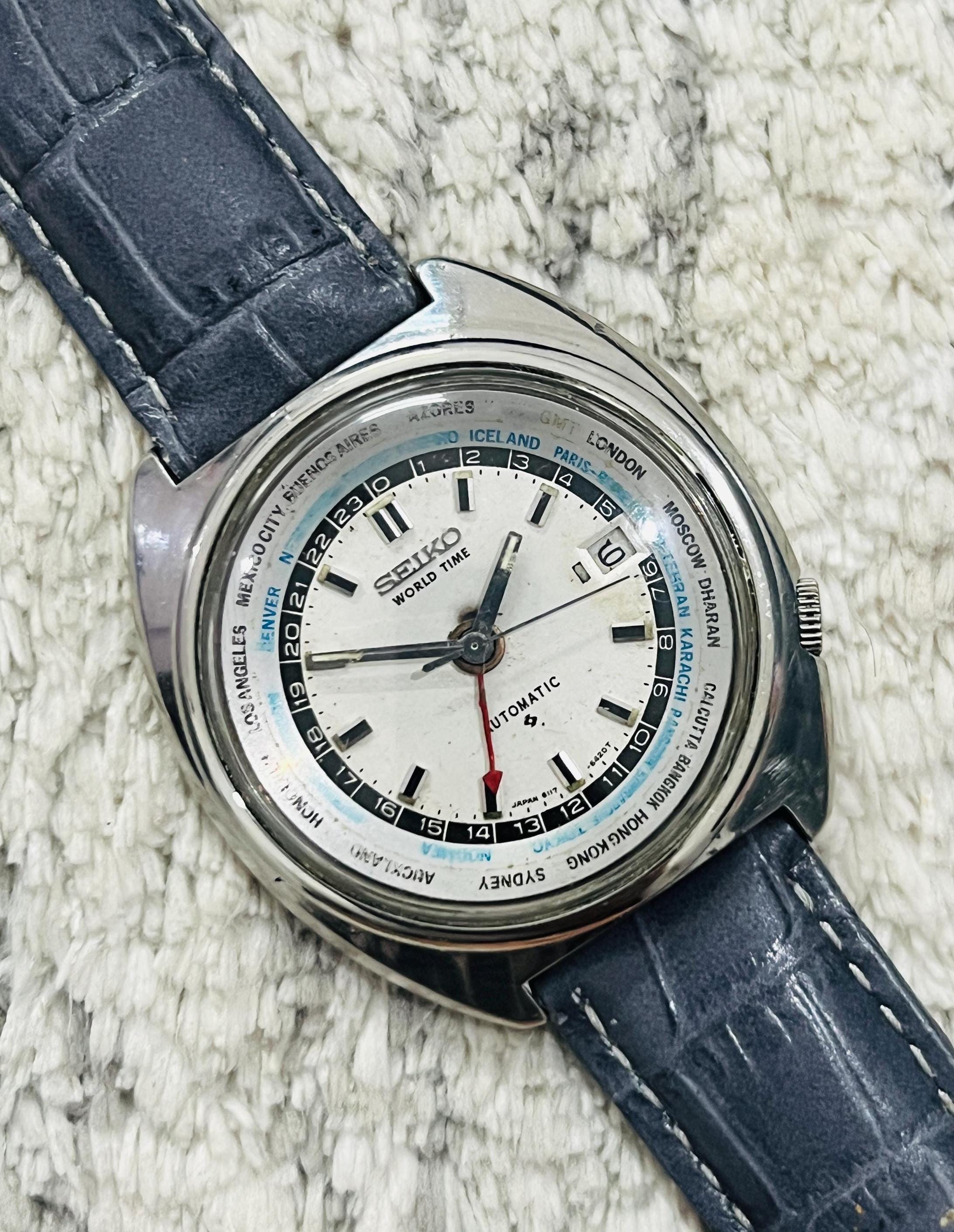 1968s Vintage Seiko WORLD TIME Automatic 6117-6400 White Dial