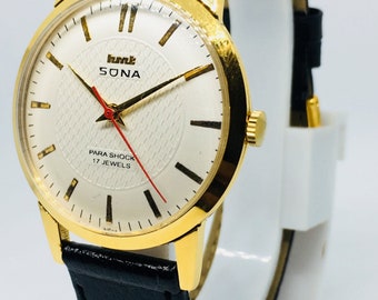 HMT Sona Rare Vintage wrist watch mechanical watch for men 17J analog winding pre-owned