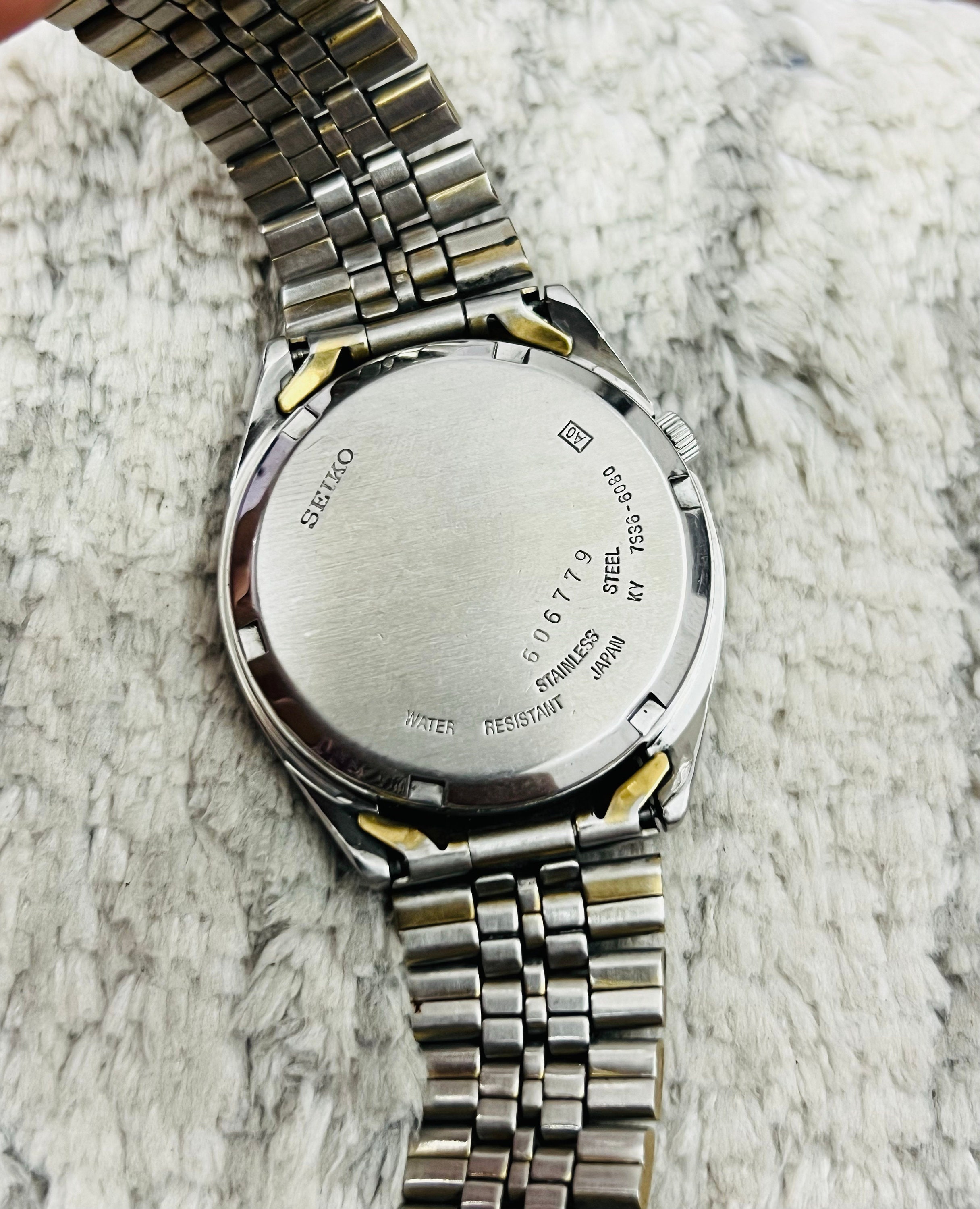 Vintage Rare Seiko 5 Automatic Golden Dial Movement No.7s36-6080