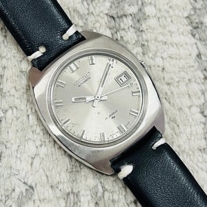 Reloj de pulsera Seiko automático vintage con esfera gris, movimiento n.º 7005-8042, día/fecha, 17 joyas, para hombre, fabricado en Japón, regalo para él