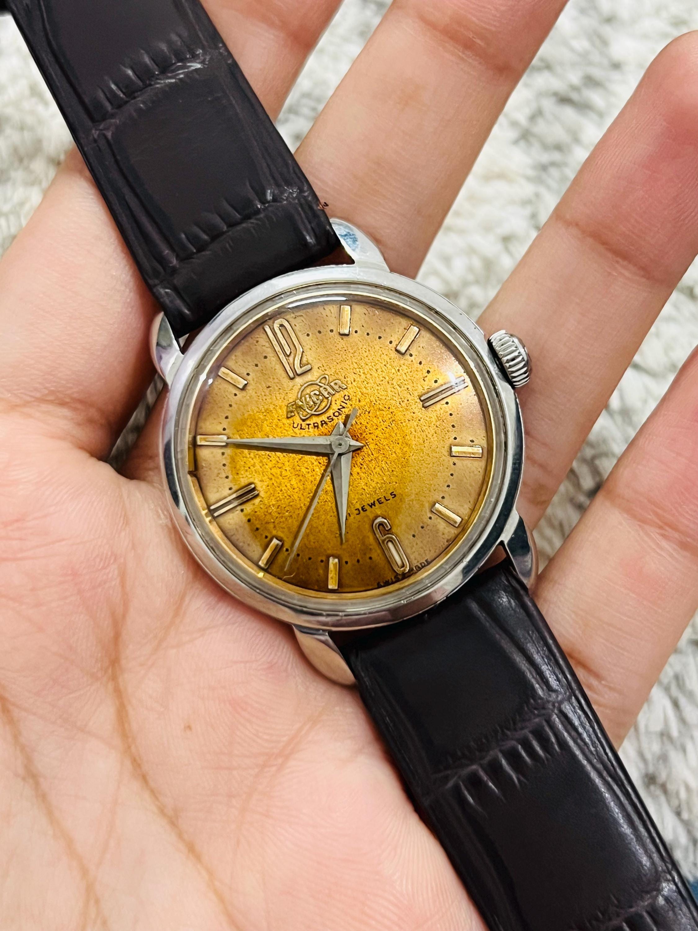 ENICAR ULTRASONIC 21jewels 手巻き HA-4791| エニカ ウルトラソニック 21石 ブラックダイヤル