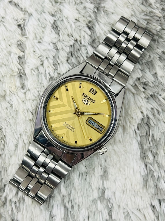 ヴィンテージ セイコー 5 自動巻きムーブメント No.7019-6081 ゴールド