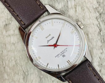 Vinatge Hmt Janata Mechanical Manual Winding White Dial 17Jewels Wrist Watch~ Made in India~ Gift for him/her