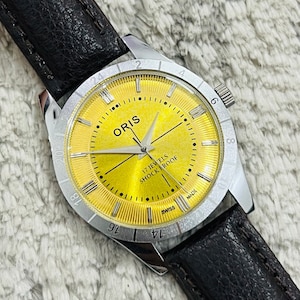 Rare Vintage ORIS Handwinding Yellow Dial FHF Movement ST-96 Swiss Wrist watch~ Swiss Made~ Gift for him/her