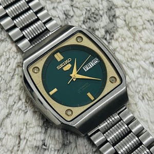 Vintage Seiko 5 Automatic Green Dial Movement No.6349-6040