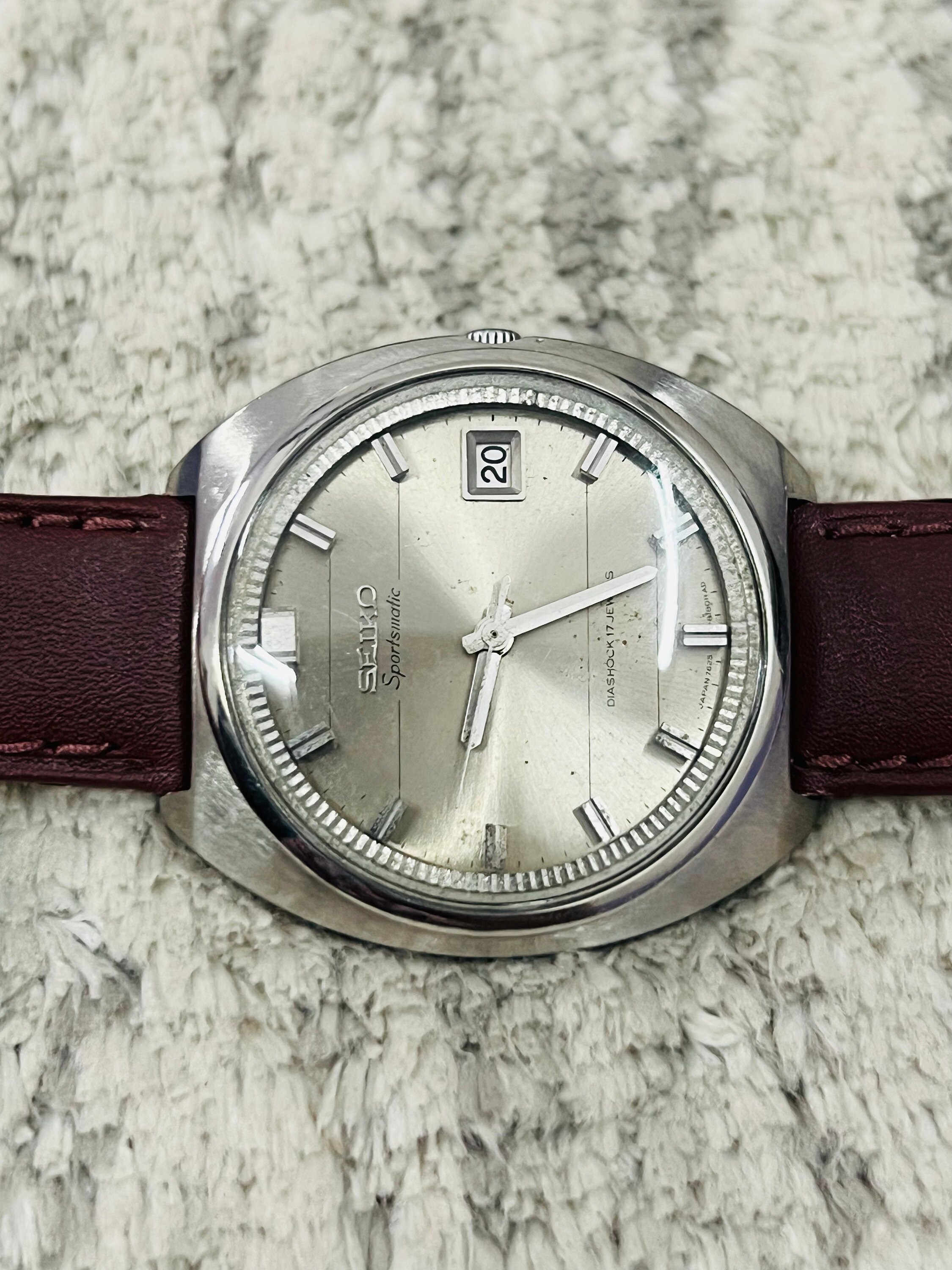 Vintage Rare Seiko Sportsmatic Automatic Grey Dial @date 17jewels