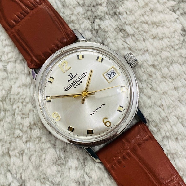 Vintage Jaeger LeCoultre Club Automatic Swiss Movement Silver Dial @Date Men’s Watch~ Swiss Made~ Gift for him