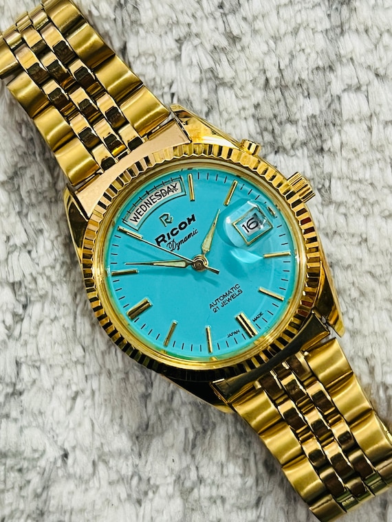 Vintage Ricoh President Dynamic Automatic 21jewel Date/day Tiffany