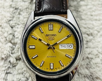 Vintage Original Seiko 5 Automatic Golden Dial 21jewels