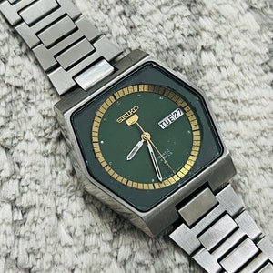 Vintage Seiko 5 Automatic Green Dial Movement No.6319-602a Day