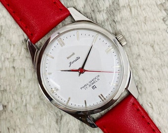 Vinatge Hmt Janata Mechanical Manual Winding White Dial 17Jewels Wrist Watch~ Made in India~ Gift for him/her