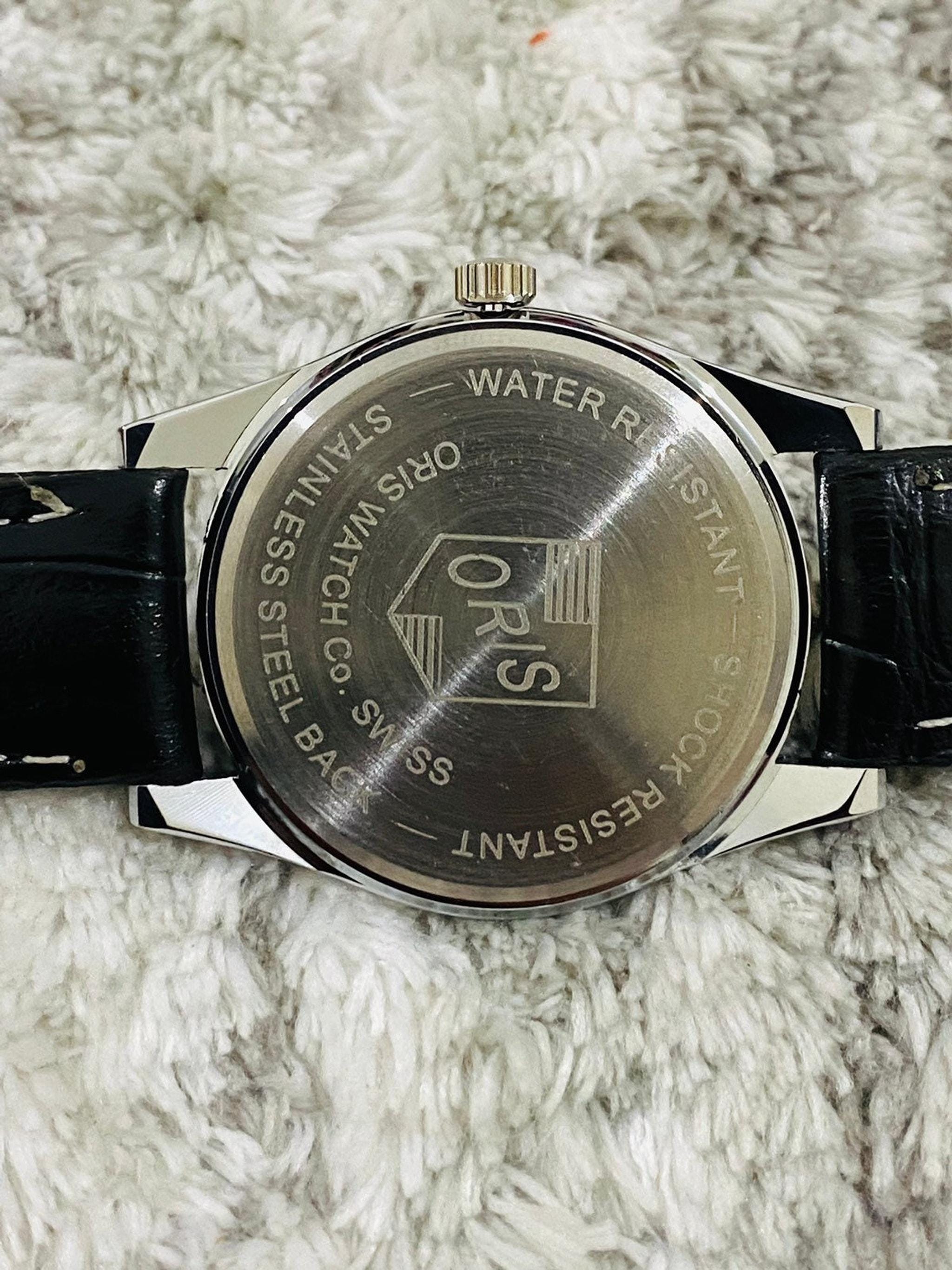 オリス メンズ腕時計、パープルダイヤル、1980年代、ステンレス