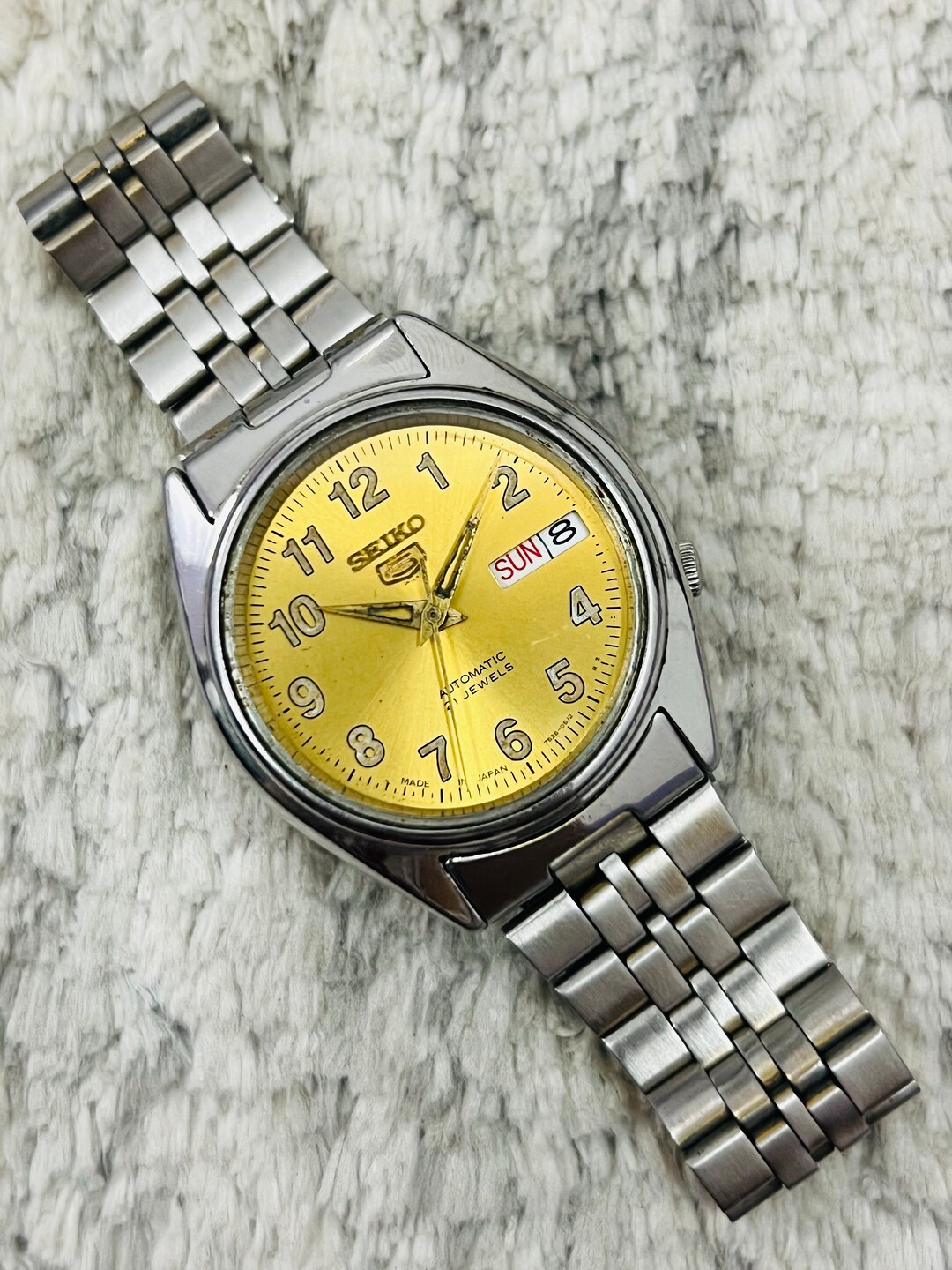 Vintage Rare Seiko 5 Automatic Golden Dial Movement No.7s36-6080