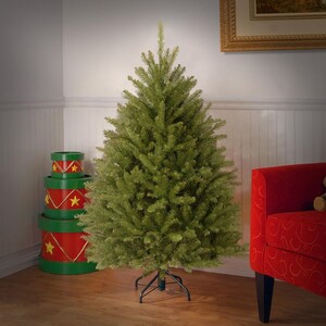 National Tree Company Artificial Mini Christmas Tree, Green, Dunhill Fir, Includes Stand, 4 Feet