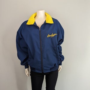 Blue and yellow jacket shop
