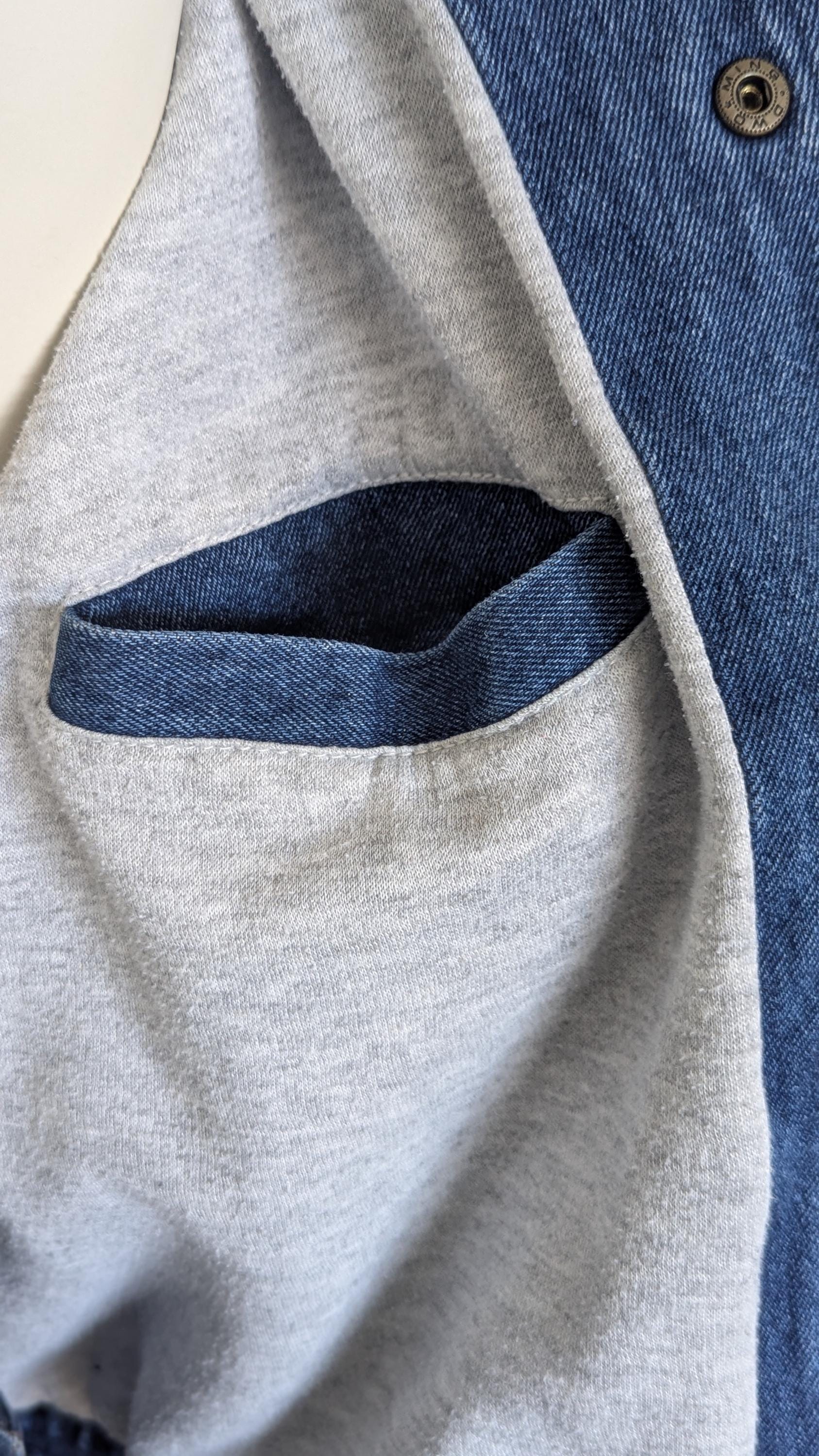 Vintage Denim Coat With Gray Hood | 90s Jean Jacket Button up 