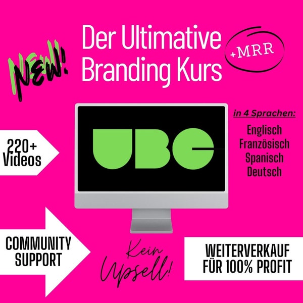 UBC Ultimate Branding Course with MRR - Online Digital Marketing and Social Media Branding Course with Resale Rights - German