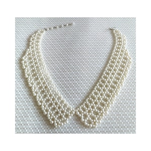 Ivory Vintage beaded faux pearl collar necklace. Vintage bead collar, downtown abbey inspired,pearl statement necklace.