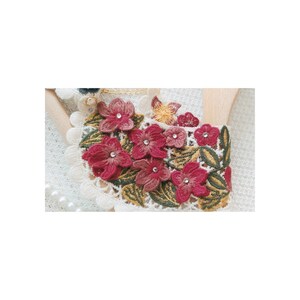 Collier floral 3D, collier amovible, collier floral crème délicat avec perle Swarovski sur chaîne plaquée or avec fermoir mousqueton. image 7