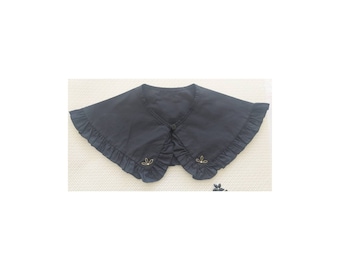 Black ovetsized Peter Pan collar,detachable collar, oversized collar, Bertha collar,floral oversized collar. Removable collar